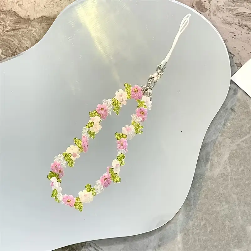 Elegant Spring Flower Phone Case Keychain, Perfect for Bags, Stylish Accessory, Anti-Loss Rope Bracelet, Smartphone Chain, Cell Phone Charm