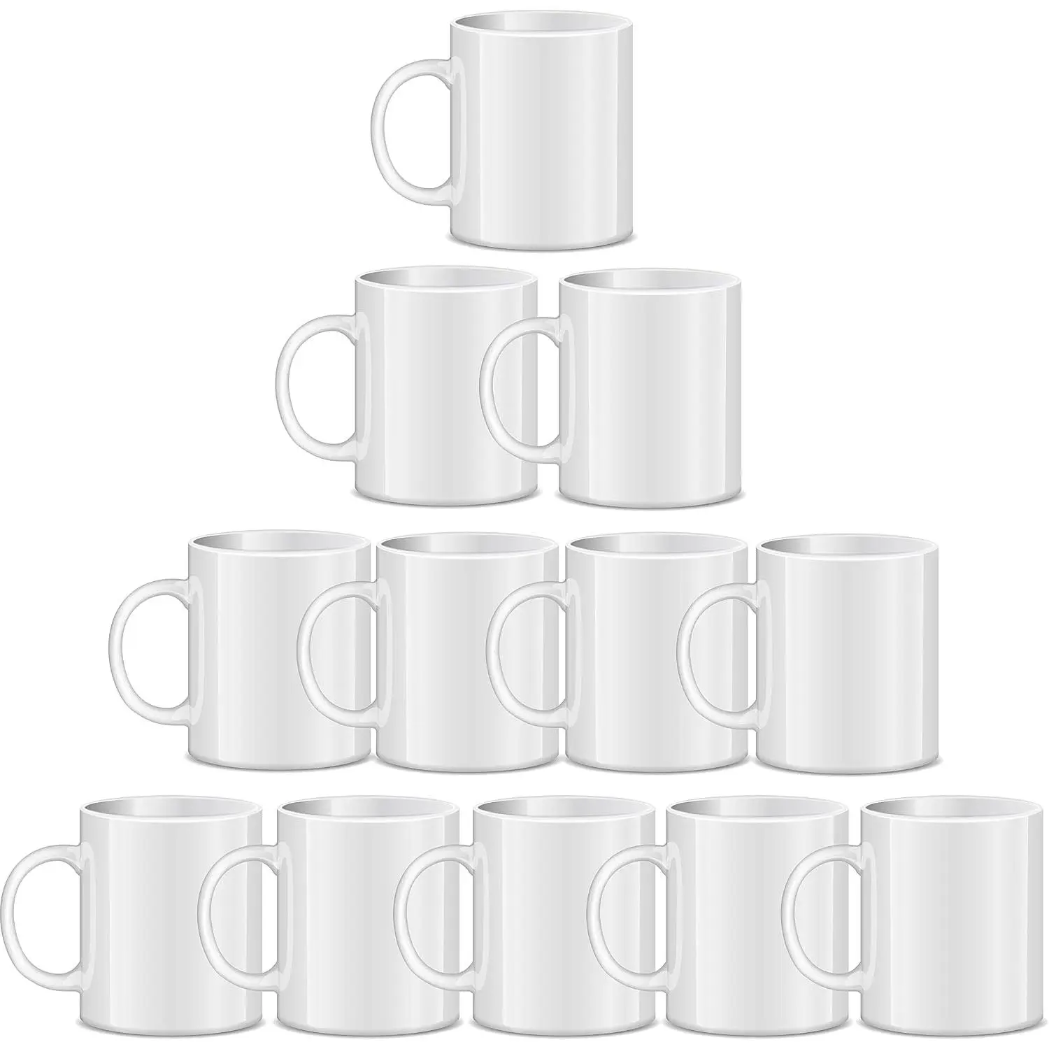 Sublimation Mugs Blank, 11oz Sublimation Coffee mugs, White Coated Ceramic Cup, Mug Sets - Set of 12