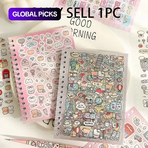 Cartoon Pattern Sticker Book, 16 Sheets Cute Cartoon Sticker Book, DIY Decorative Sticker for Scrapbooking, Journaling, Gift Wrapping, Scrapbook Stickers #GLOBAL PICKS