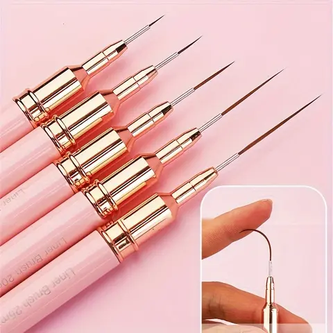 5 Counts Brush Set, Nail Art Brushes for Gel Polish, Nail Art Painting Pen, Brush for Nail Art Sizes 4/8/12/20/25mm, Nail Art Tools, Nail Art Accessories, Nail Art Manicure, Nail Art Supply, Nail Art Equipment