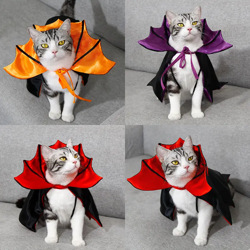 Halloween Pet Bat Cloak Costume Funny Dress Up Clothes For Dogs Cats Holiday Party Cosplay Outfit Pet Festival Supplies
