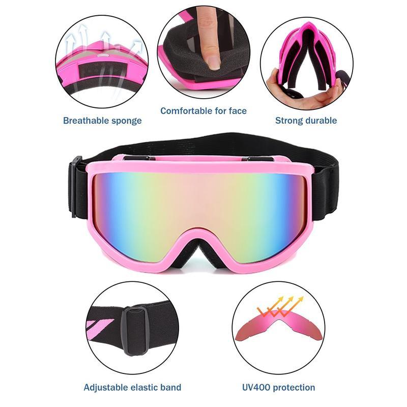 Skiing Snowboarding Cycling Offroad Goggles – UV400 Anti-Scratch Dustproof Clear | Men Women Youth Kids Motocross Dirt Bike ATV Riding Goggles