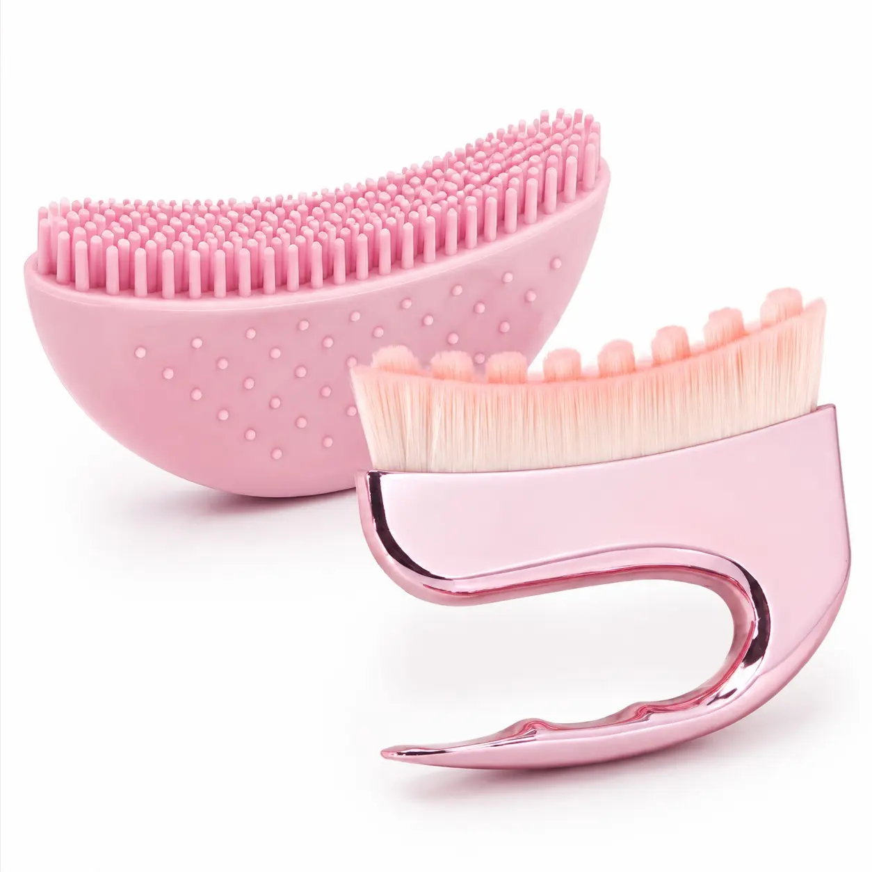 2-Pack Facial Lymph Brush, Soft Silicone with Fine Bristles, Exfoliate and Massage Skin, Ideal for Daily Use by Women