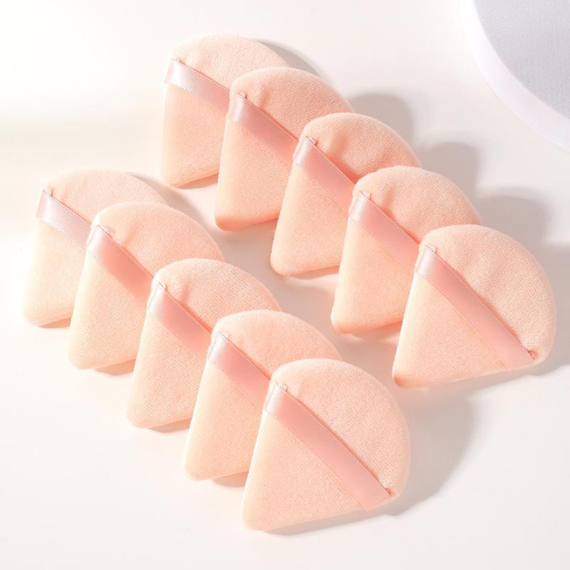 Triangle Powder Puff, 10pcs Soft Makeup Sponge Puff for Liquid Foundation, Face & Body Powder, Cream, Blending & Facial Detailing, Beauty Makeup Cosmetic Tool