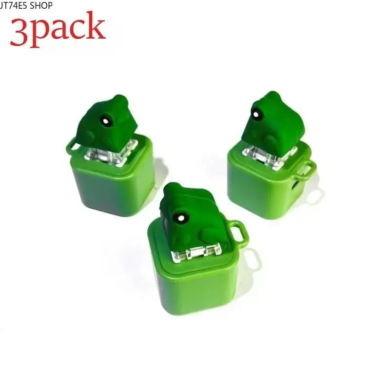 Frog Croaking LED Sound Fidget Keychain, Solid ABS Portable Stress Relief Toy for All Ages, Cute Novelty Gift Halloween Party Favor