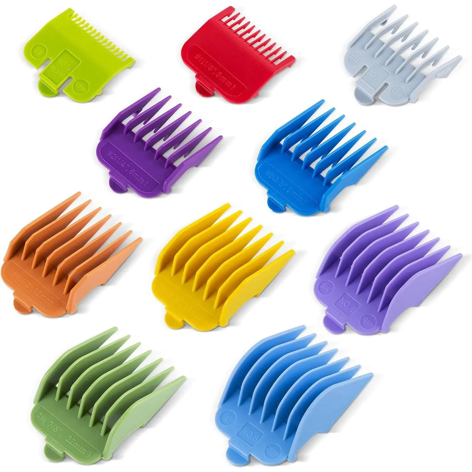 Professional Hair Clipper Guards Guide Combs,from 1/16inch to 1inch(1.5-25mm), with Professional Clippers/Trimmer New model