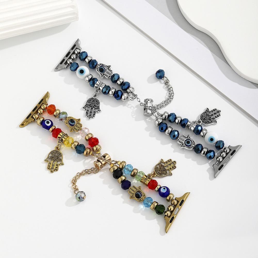 Colorful Beaded Apple Watch Band – Jewelry Style Bracelet Strap for 38–49mm (Series 2–9, SE), Fashion Women’s Design