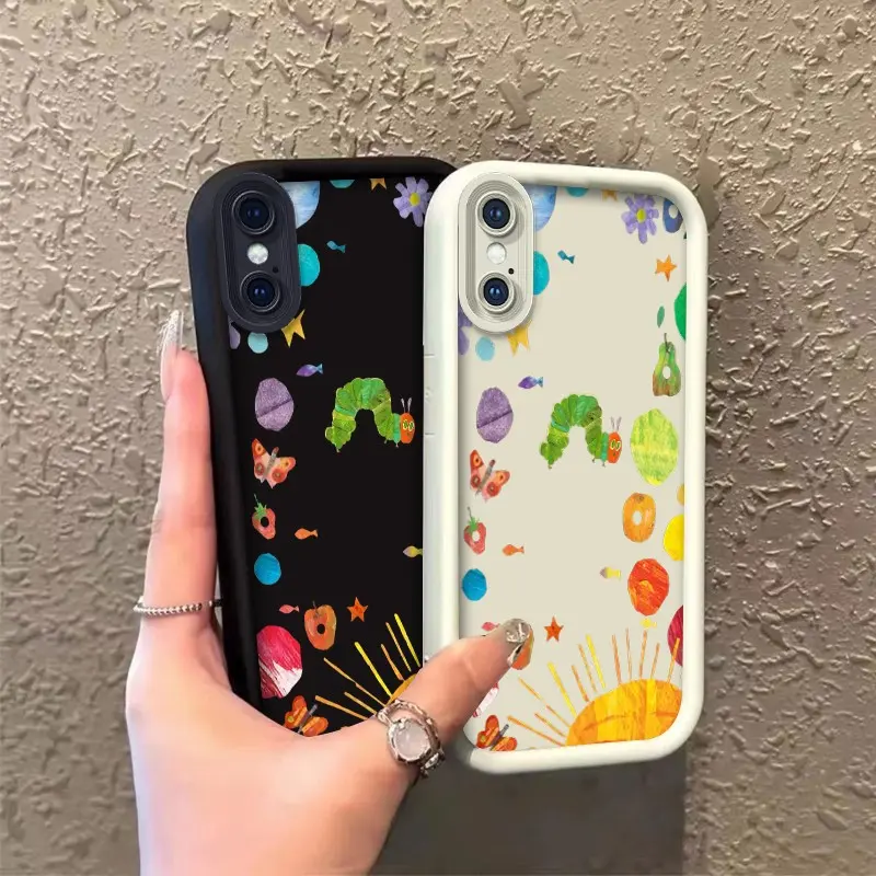 Phone case for iphone X XS XSMAX Shockproof TPU Gift The Hungry Green Caterpillar Pattern Drop-Resistant Protection Celestial Eye Layered Phone Case ROOJTNJIC
