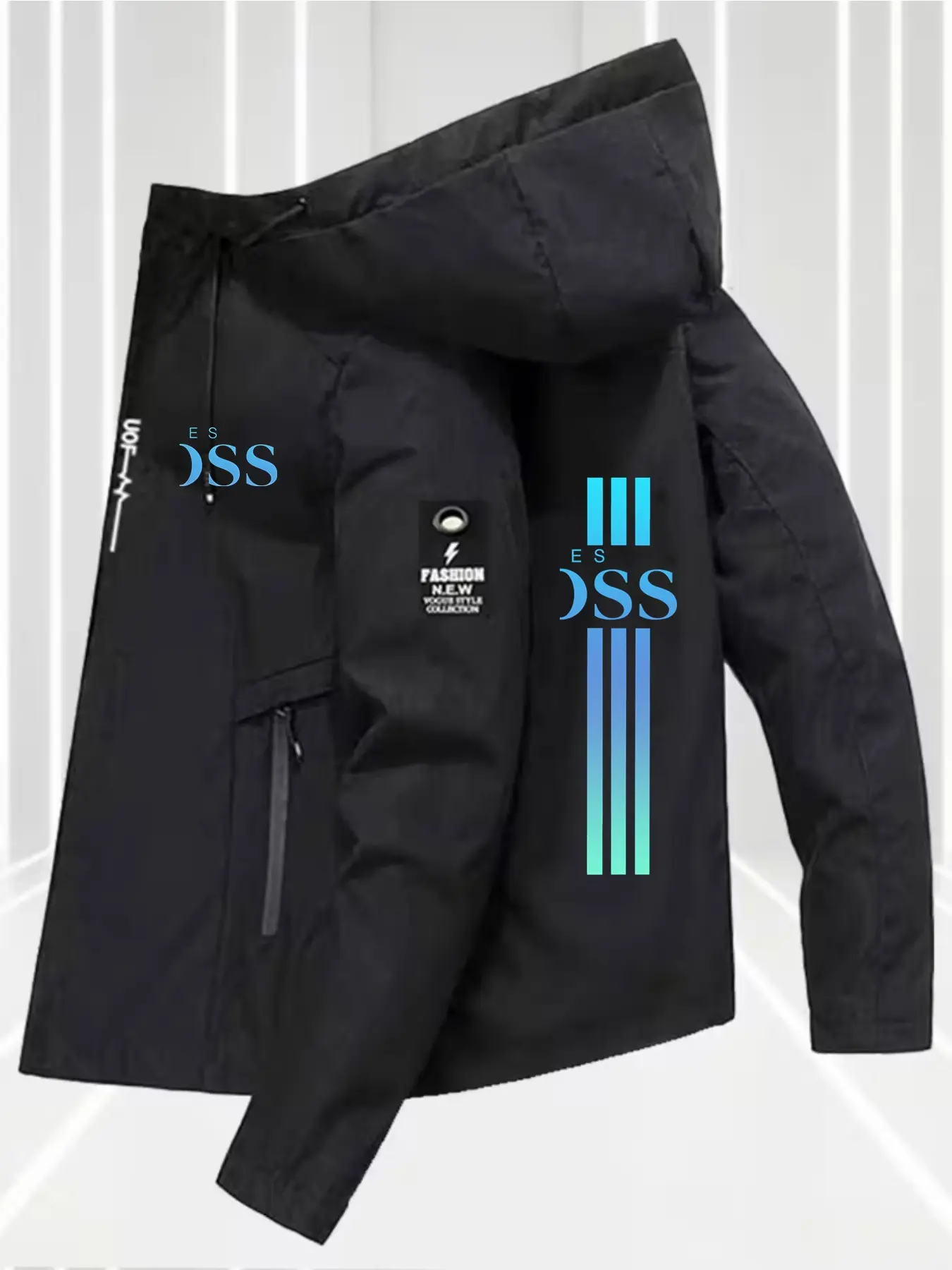 Men's Spring Fall Hooded Jacket, Lightweight Waterproof Windproof Outerwear, Casual Outdoor Sports, Hiking, Daily Wear