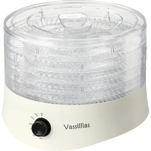 Small Food Dehydrator Dryer - Dehydrator for Healthy Food, Meat, Jerky, Fruit, Vegetable, Mushroom and Herb, 280W, 158°F, Mini Dryer with 5 BPA-Free Drying Trays, White, Model 704M