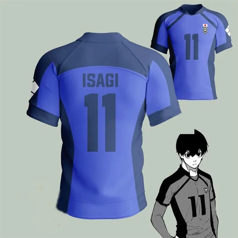 Anime Japan Blue Lock Isagi Yoichi Football Jersey T-shirt Cosplay Hyoma Chigiri Meguru Bachira Tee Beach T-shirt Surfing Suit