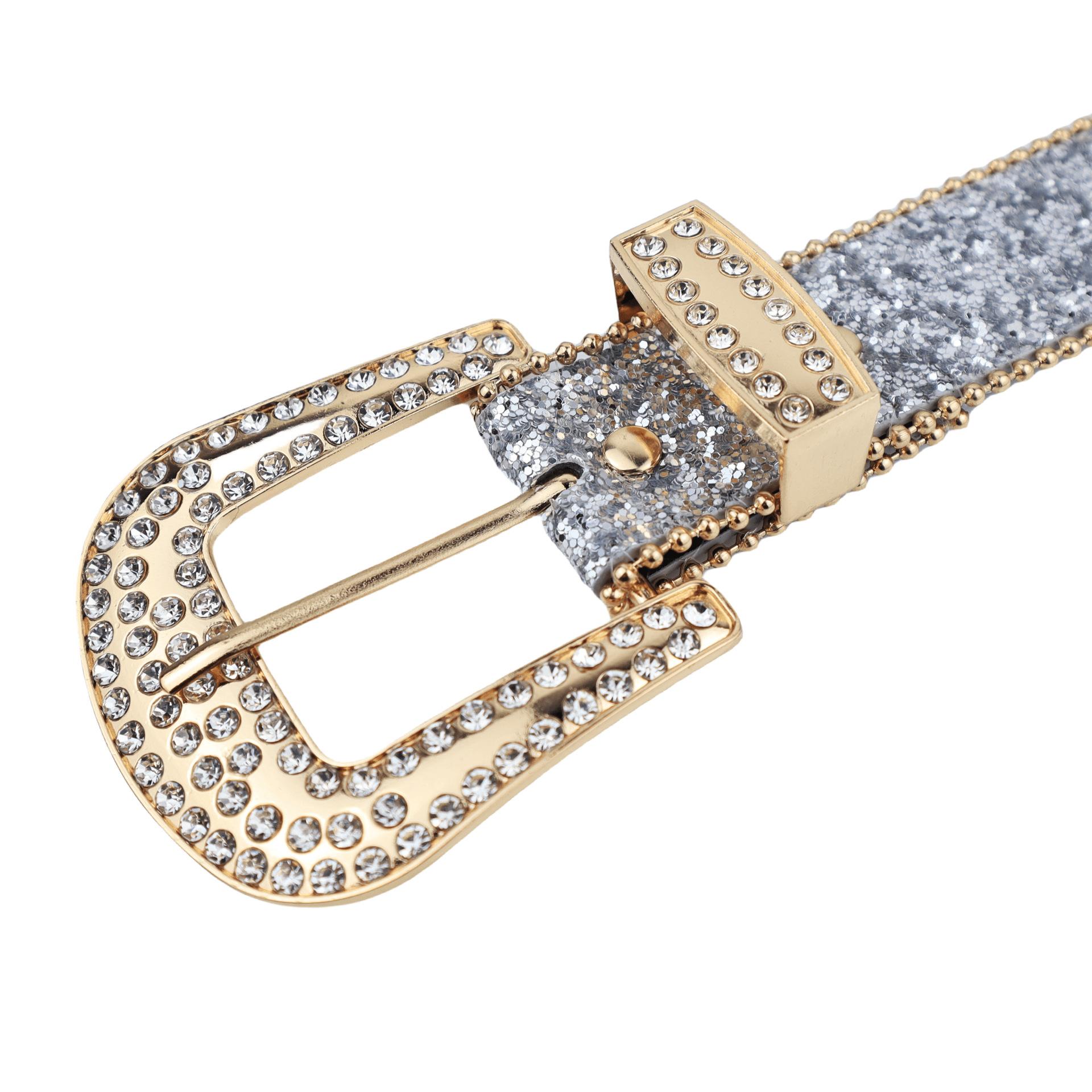 Cross-border rhinestone belt for women, ins-style wide waist belt, fashionable and unique sequin European and American decorative versatile jeans belt
