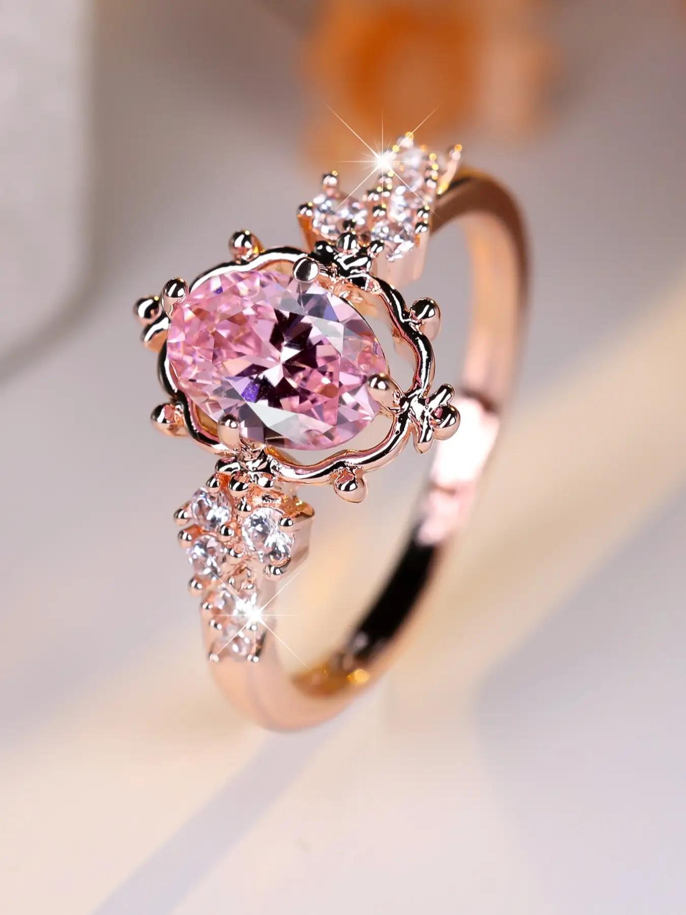 Fashion Rhinestone Decorated Ring, Elegant Artificial Zircon Decorated Ring For Women, Vintage Rings, Fashion Accessories For Party, Daily Clothing Decor For Girl, Artificial Gemstone Ring