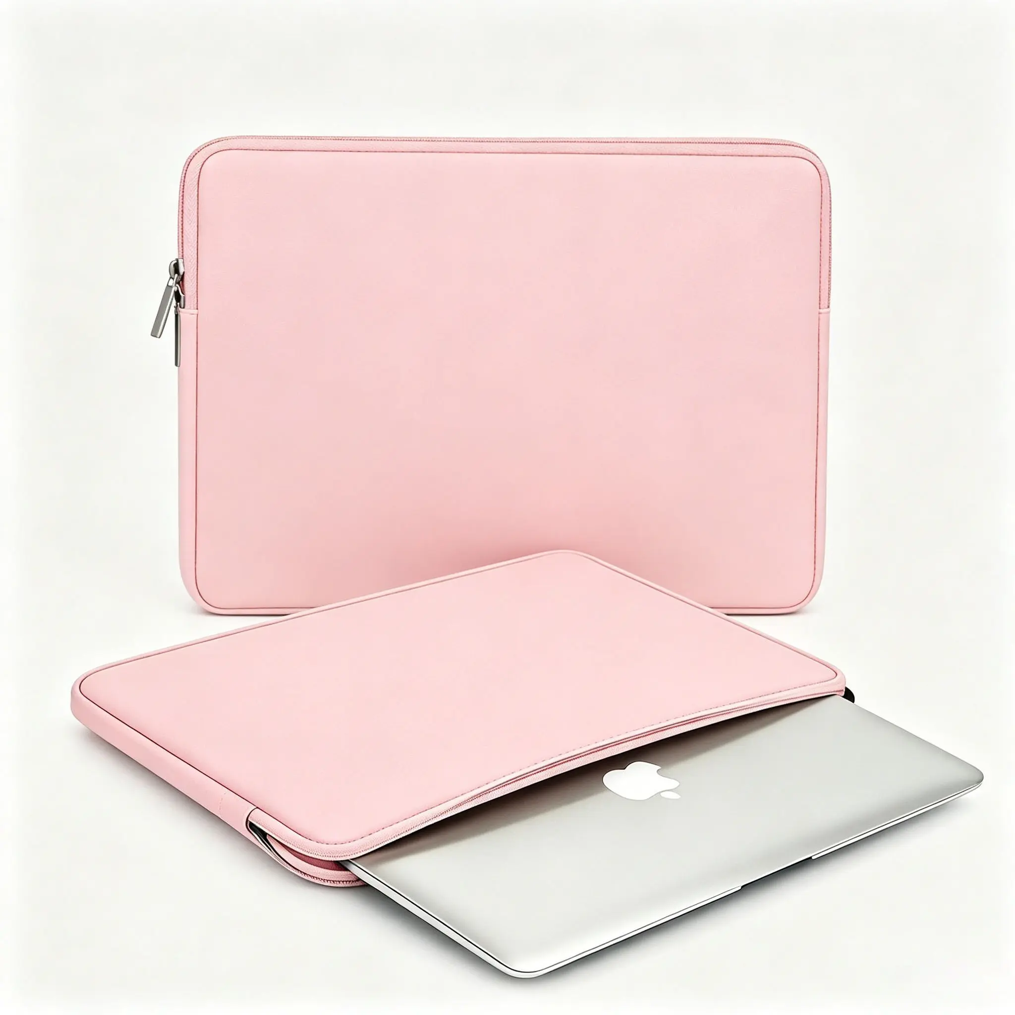 13 Inch PU Leather Tablet Sleeve, Splash Proof Smooth PU Shockproof Protective Carrying Bag, Soft Fleece Lining Double Metal Zipper Laptop Cover Compatible with iPad Pro 13, MacBook Air 13, Surface Pro 13, Slim Solid Color Tablet Pouch for Travel Office