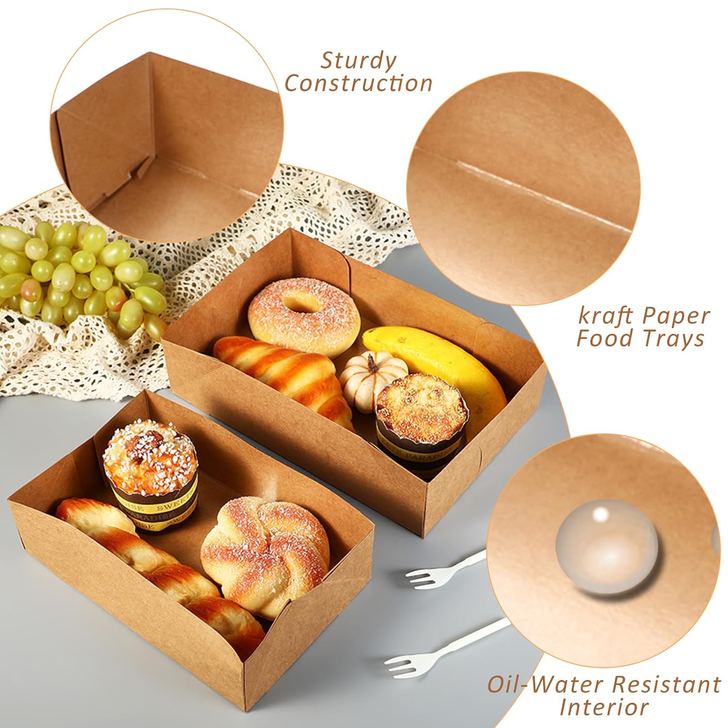 100 Pack Disposable Paper Trays, Rectangular Containers Foldable Boxes, 4 Corner Pop Up Cardboard Trays for , Nacho, Snack, Stadiums, Theaters, Brown 100 Pack Disposable Paper Trays, Rectangular Containers Foldable Boxes, 4 Corner Pop Up Cardboard Trays for , Nacho, Snack, Stadiums, Theaters, Brown