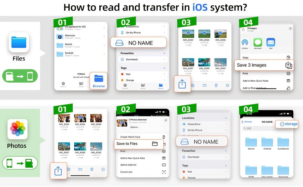 USB-C SD Card Reader for iPhone, 3-in-1 Memory Card Reader with Dual Slots & USB Camera Adapter, Compatible with iPhone 15/16/17, iPad, Mac/MacBook Pro/Air, Android Phones & Laptops