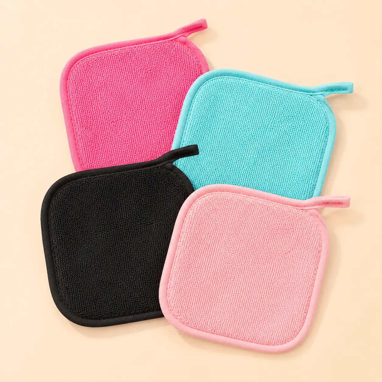 4 Pack Makeup Remover Cloths for Face, Reusable Soft Microfiber Makeup Remover Pads for Eyes Lips, Washable Facial Cleansing Towels,Facial Cleansing Cloths for Eye, Lips & Daily Skincare