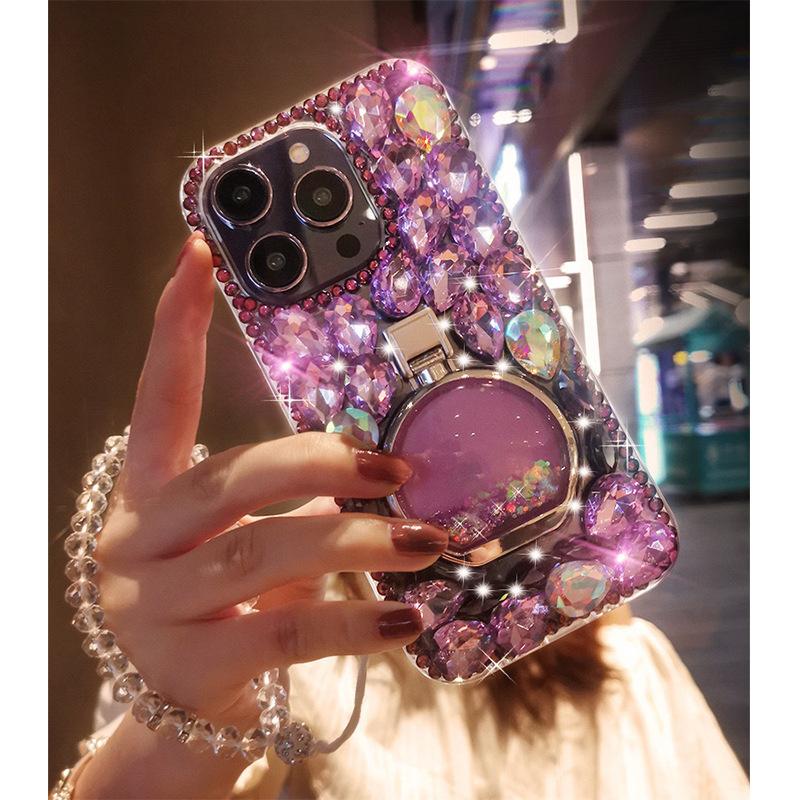 iPhone17ProMax/AIR/Pro cases,Luxury full diamond iphone case, mobile phone bracelet ladies, girls rhinestone perfume bottle buckle, For iphone 16/15/14/13/12/11 Pro Max Plus