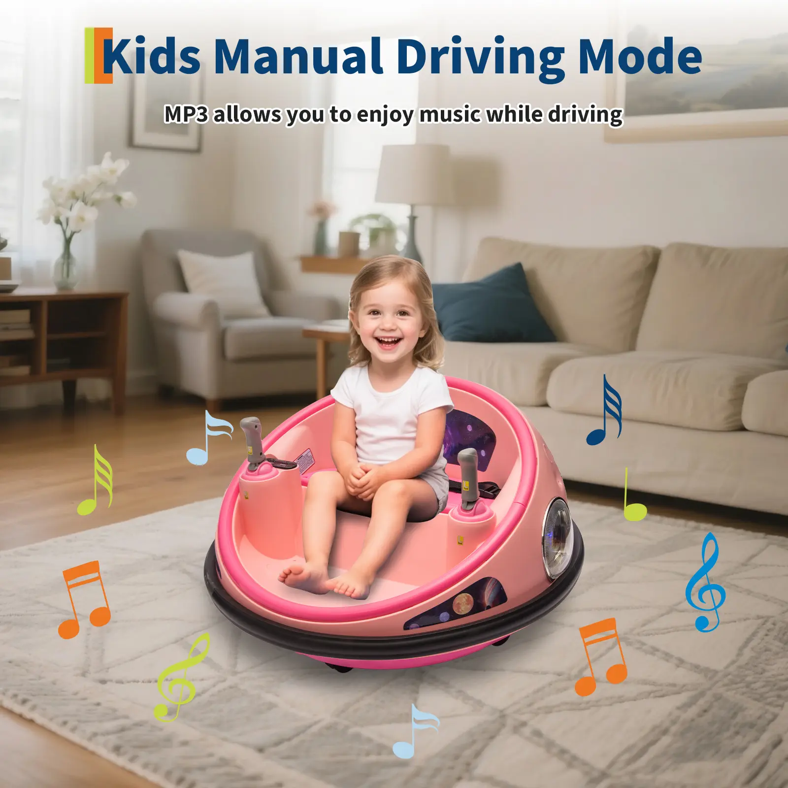 12V Kids Electric Bumper Car with 360° Spin & Parent Remote Control, Rechargeable Ride-on Car with LED Lights and Soft Bumper for Indoor Outdoor Fun