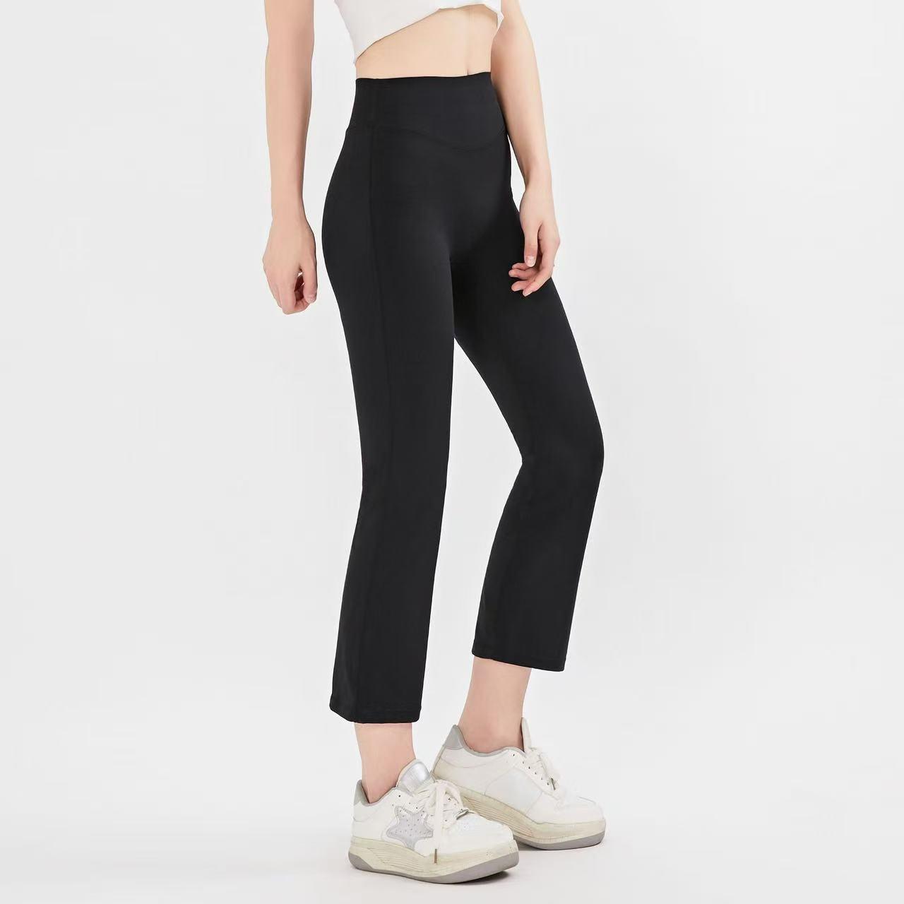 Nude High Waist Elastic Yoga Micro-flare Pants Leggings Gym Peach Lifting Hips Tight-fitting Outwear Pilates Waist Sculpting