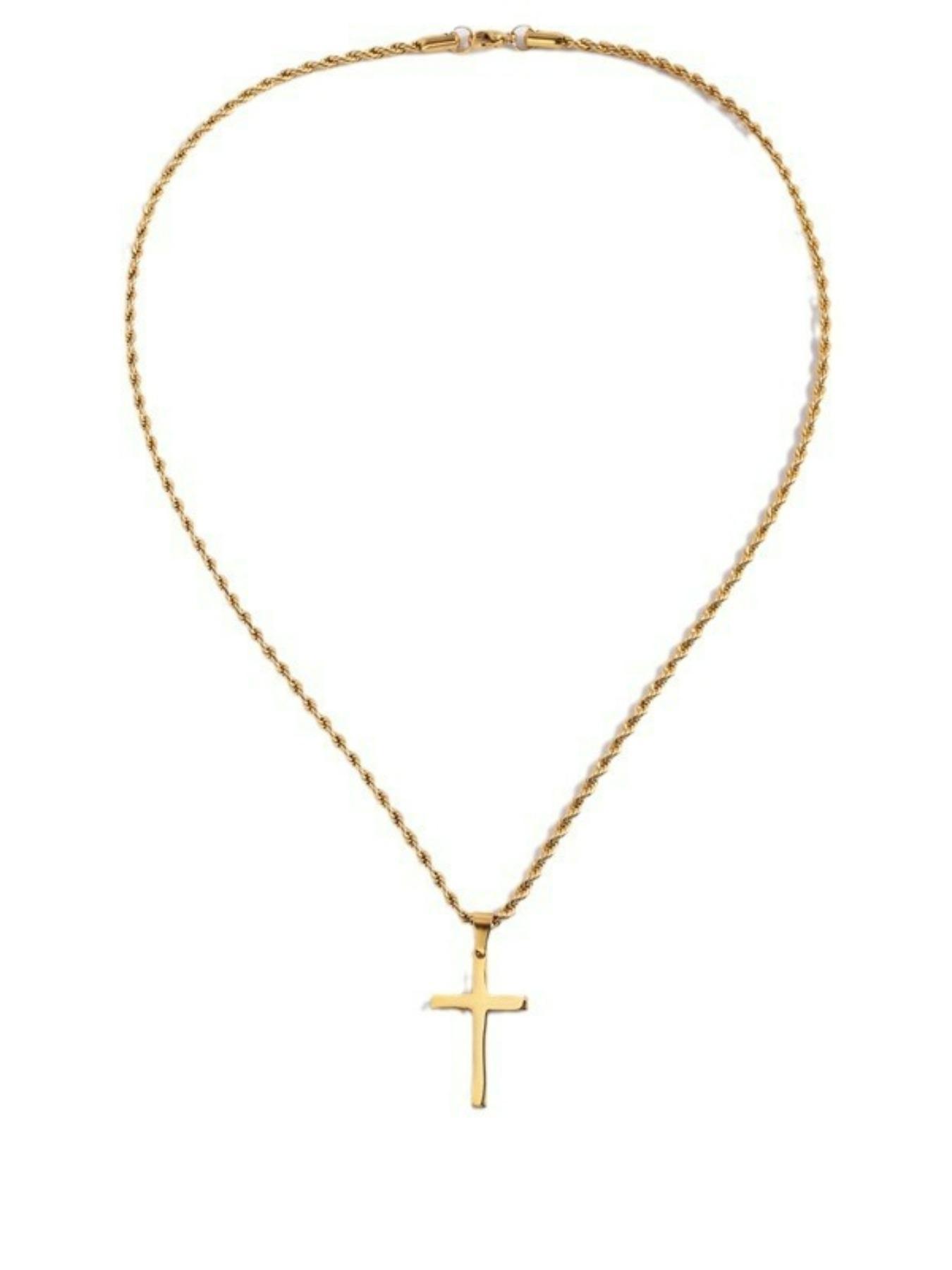 Men's Stainless Steel Cross Pendant Necklace, Cross Design Fashion Jewelry for Party, Everyday Accessory, Trendy All-match & Exquisite Jewelry for Birthday Gift, Cross Necklaces, Faith Necklace Men's Stainless Steel Cross Pendant Necklace, Cross Design Fashion Jewelry for Party, Everyday Accessory, Trendy All-match & Exquisite Jewelry for Birthday Gift, Cross Necklaces, Faith Necklace