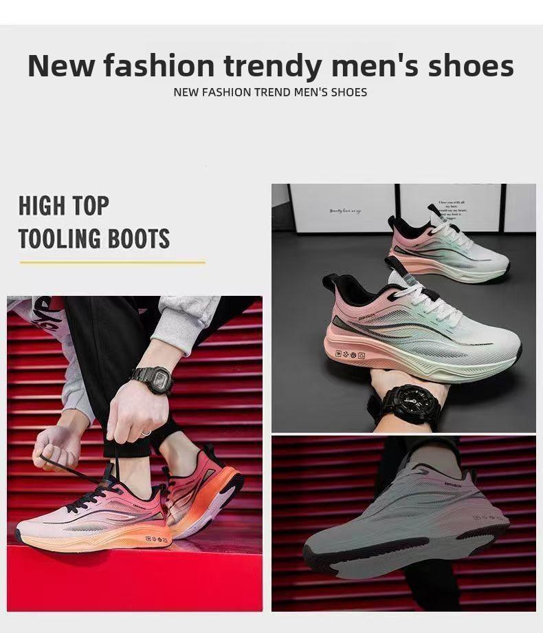 Plus-size men's shoes 2026 new model breathable casual student shoes fashionable versatile sports shoes shock-absorbing outdoor running shoes