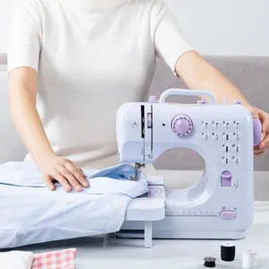 Household Sewing Machine Electric, Built-in 12 Needles, Overlock Function, Button Sewing and Thread Winding, 100v-130v with American Plug, Light Purple, Sewing Accessories, Suitable for Home, School, Daily Sewing, Mother's Day Gift-Christmas Gift