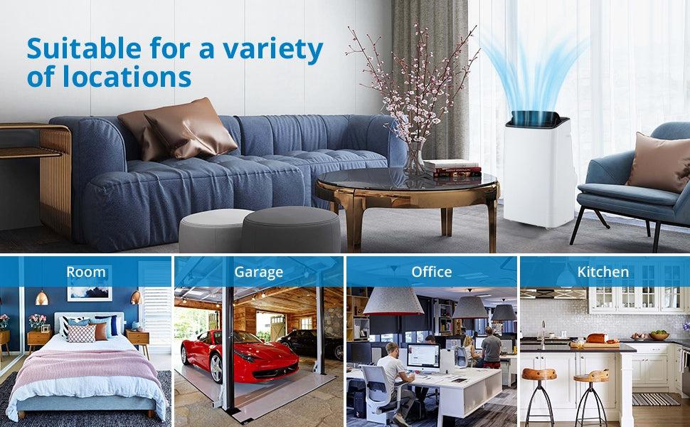 GARVEE Portable AC/Dehumidifier & Fan - 3-In-1, 14000 BTU 115V~, Suitable for 550-750 Sq.Ft