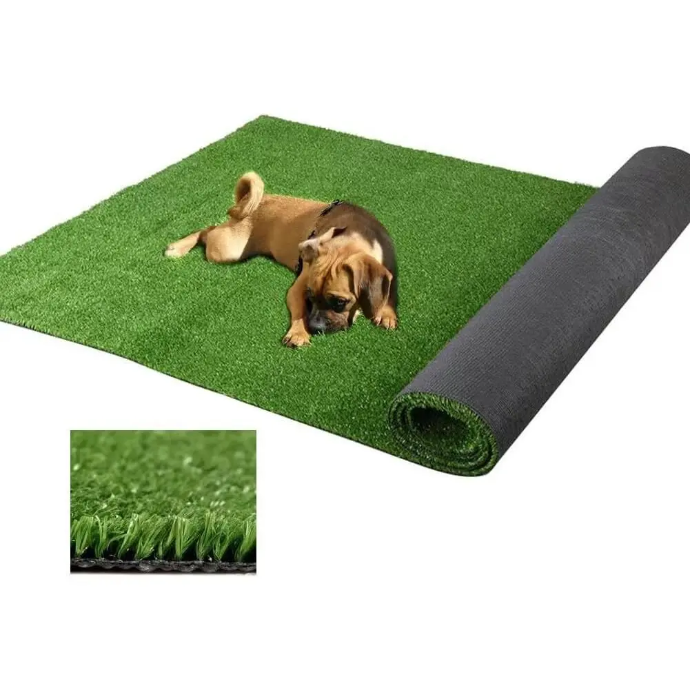Fake Grass Artificial Turf, 4FT x 6FT 0.4 inch Pile Height Synthetic Garden Grass Lawn Rug Soft Astroturf Mat for Pets, Drainage Holes Faux Grass Carpet for Party Wedding