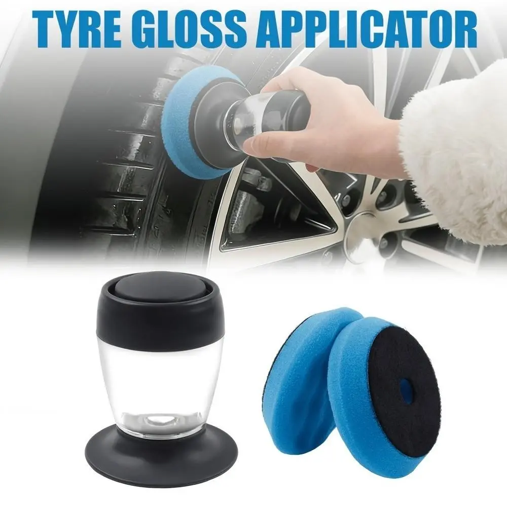 Tire Shine Applicator Kit with 2pcs Sponge Pads, Reusable Car and Truck Tire Dressing Applicator, Automotive Detailing Repair Tool Suitable for Glass, Plastic, And Tires. Professional Car Detailing Kit for Paint Enhancement, Tire Shine