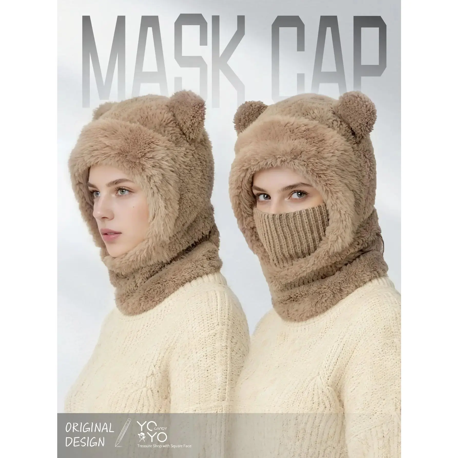 Original design, stylish and cute bear ear design windproof hat, suitable for winter warmth and protection from the cold, ideal for cyclists.The hat is versatile and suitable for both men and women of all ages, regardless of head circumference