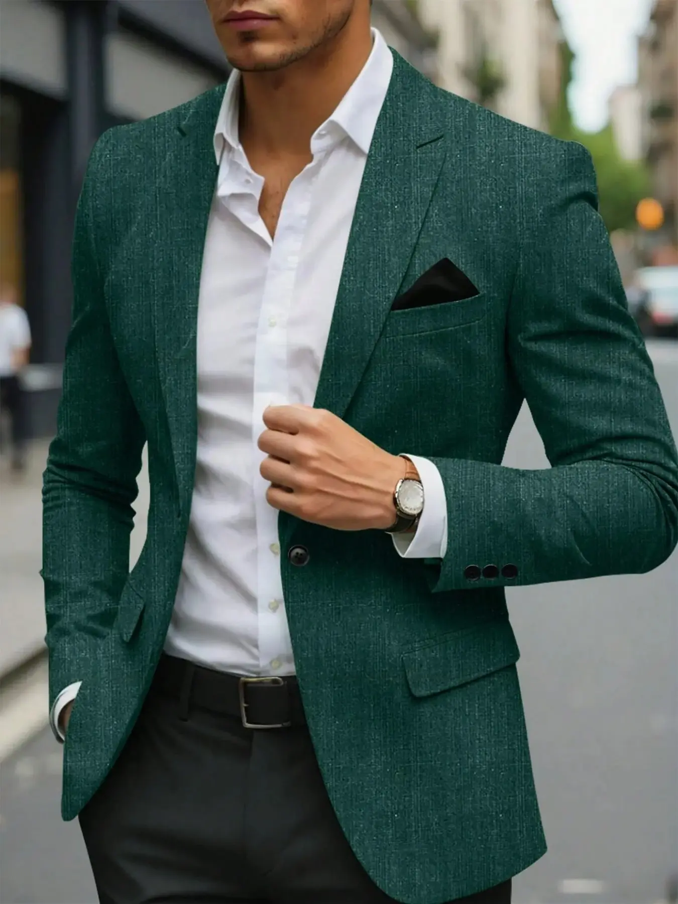 Men's Single Button Blazer, Fashionable Suit Jacket, Perfect for Formal and Casual Wear, Ideal for Business Meetings and Events