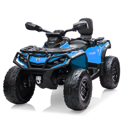 Kids 24V 2-Seater Electric ATV Ride-On – 4WD Drive, 800W Motor, Leather Seats, Safety Belt, Parent Remote, Off-Road Wheels, LED Headlights, Wireless Music, Up to 110LBS, Speed Range 1.86-5 MPH – Yellow
