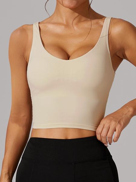Cross-Border Wide Strap Sports Bra, Shark Skin Feel Yoga Bra, Running Workout Bras, Slim Fit Elastic Gym Top for All Seasons, Comfortable Workout Wear