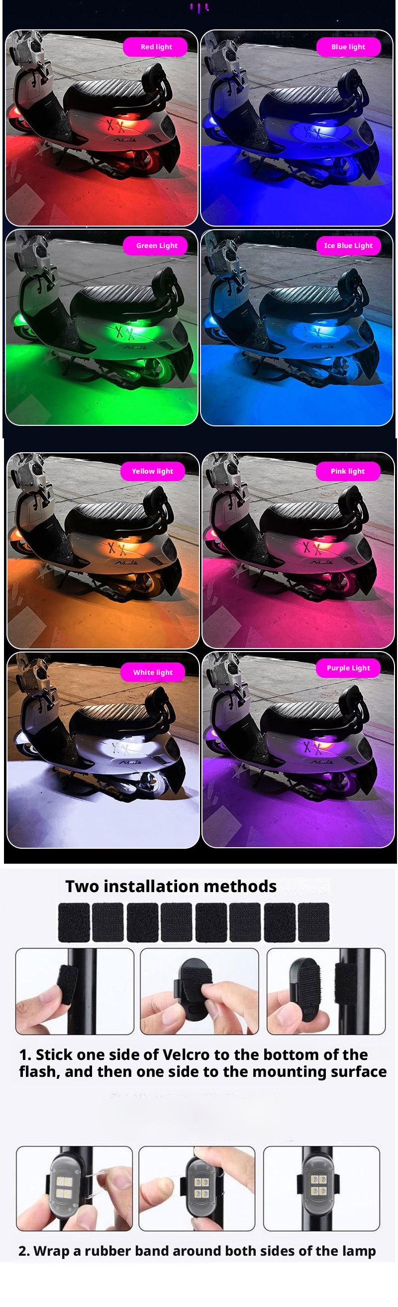 Wireless Remote Control LED Strobe Warning Lights for Motorcycle Bike ATV Safety Flash Emergency Lights with Rechargeable Battery Multiple Modes Bright Waterproof