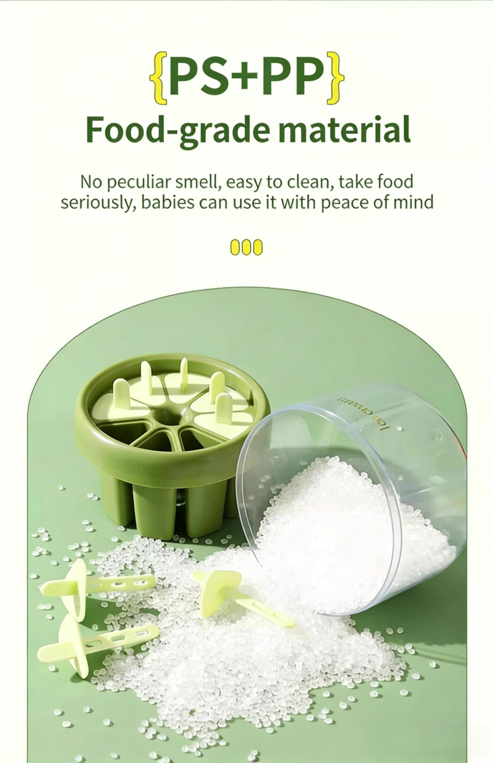 2PCS Reusable Popsicle Molds with Lids, Food Safe Ice Cream Tray for Home Kids Use