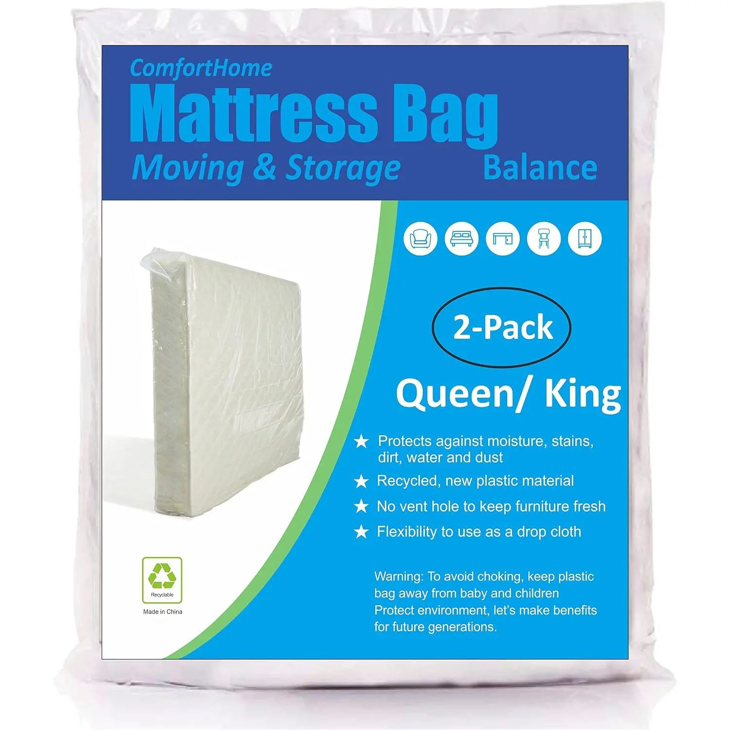 ComfortHome Mattress Bag for Moving and Storage, Medium Weight, Fits  and  Size Mattress, 2 Pack