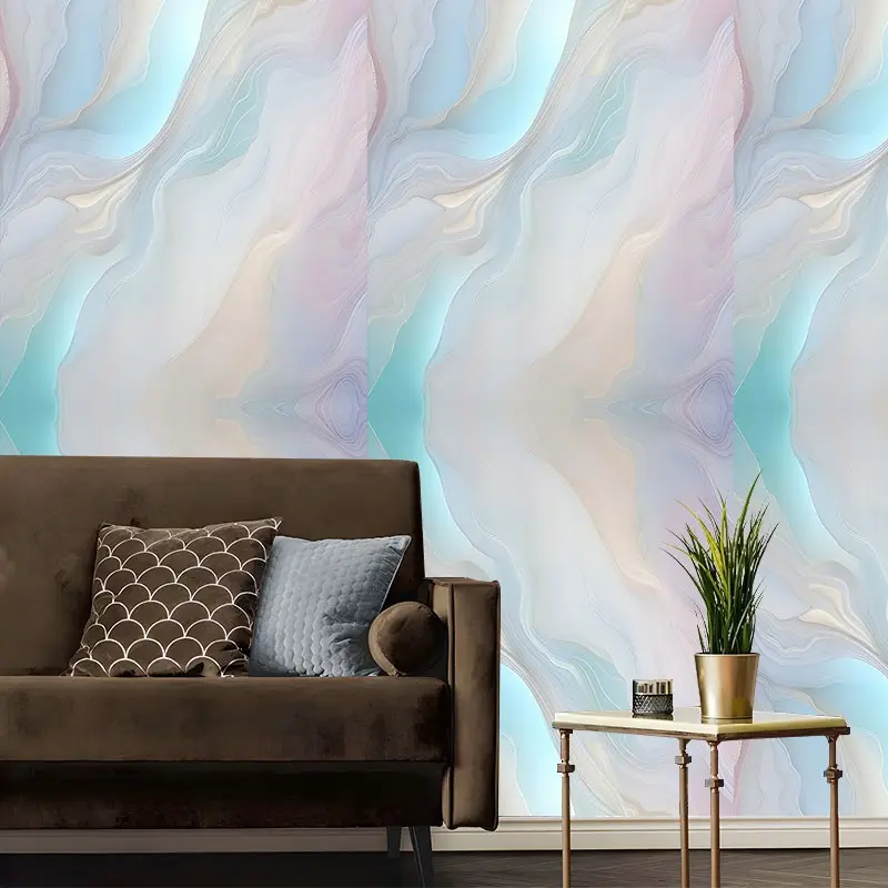 Dreamy Blue Purple Fluid Marble Peel And Stick Wallpaper,Resistant Easy To Clean Self Adhesive Removable,No Residue, Reusable Durable Home Decoration,Suitable For Bedroom,Living Room, All Indoor Decor Surfaces,Perfect Gift for Home Decor Enthusiasts