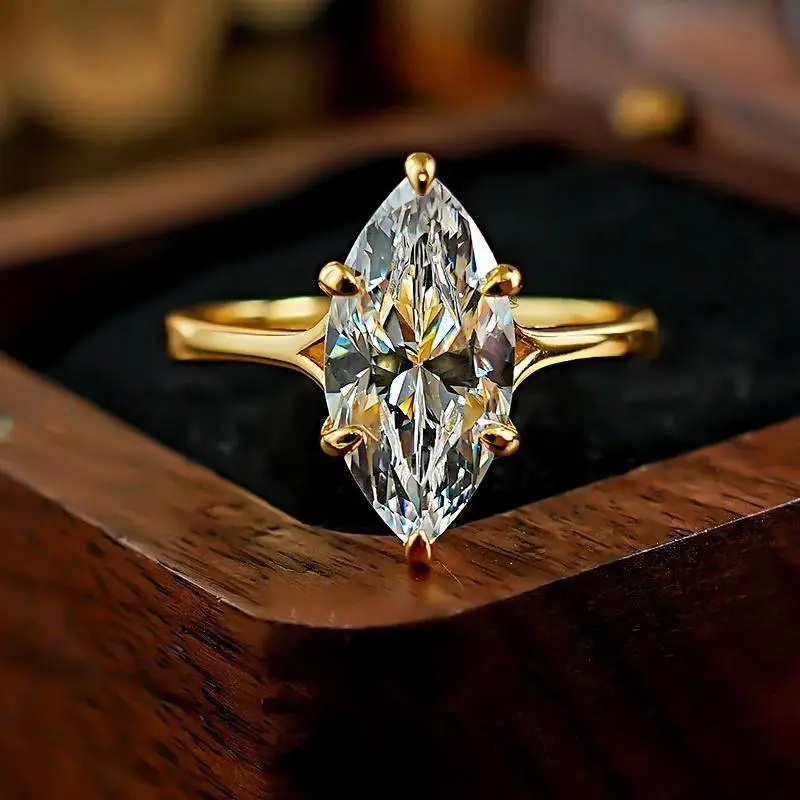 2026 New Arrival Marquise Diamond Ring European and American Instagram-Style Wedding Ring for Women rings for women luxur