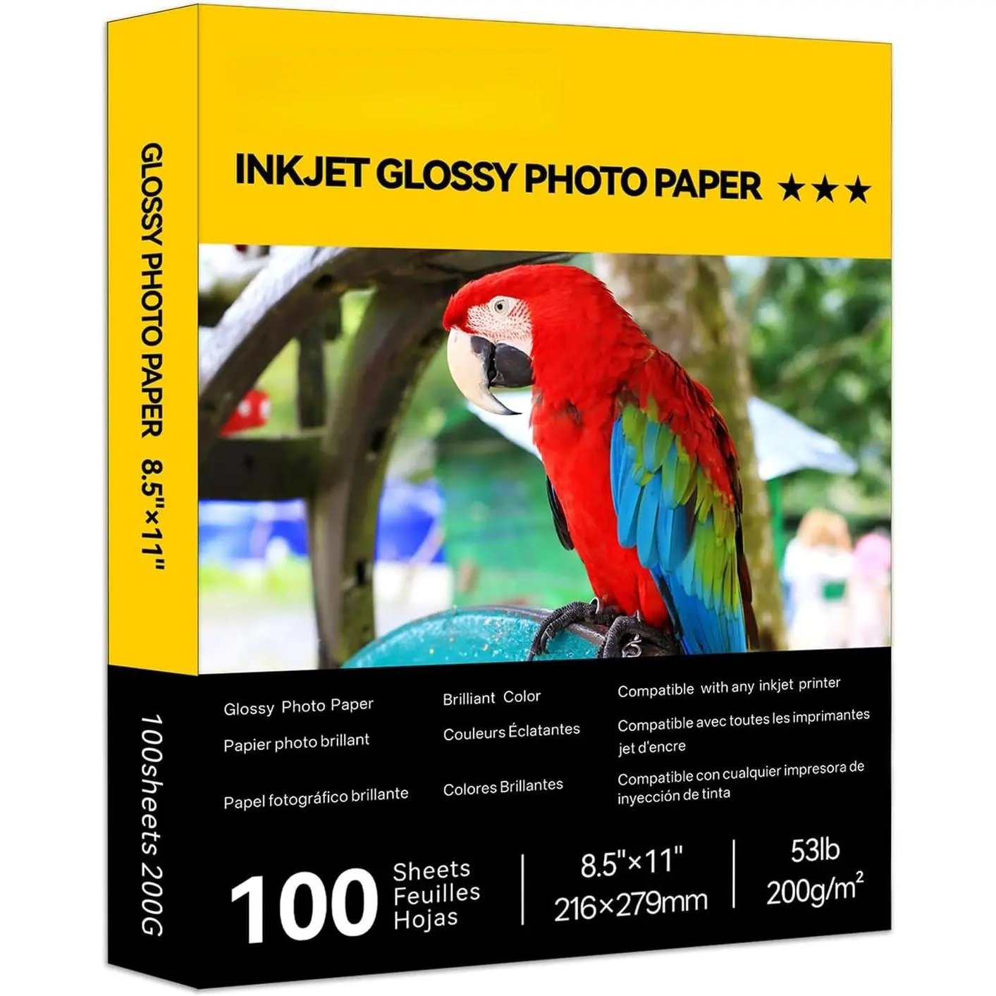 Glossy Inkjet Photo Paper 100 Sheets 3.5x5 Inches 53lb Professional Photographic Compatible with Dye Ink Printer 200GSM  Dry Picture Paper (3.5''x5''-100 Sheets)