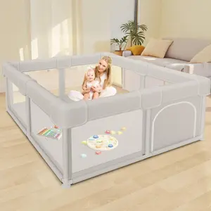 Baby Playpen Baby Playard, Play Pen  Babies and Toddlers with Gate, 50x50 Fence, Sturdy Safety Playpen, Indoor & Outdoor Kids Activity Center
