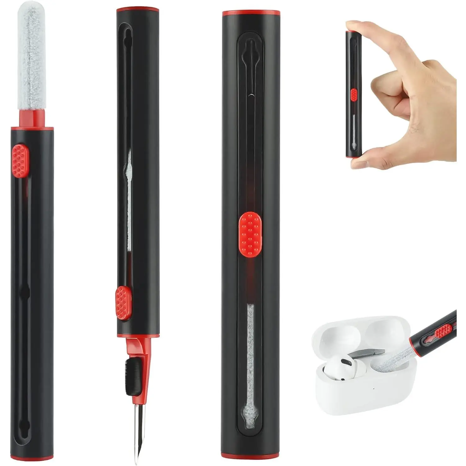 Cleaner Kit for Airpods Earbuds Cleaning Pen Bluetooth Headphone Case Cleaning Tool Airpods Pro 1 2 3 iPhone Camera Etc Ear Wax Cleaner(Black)