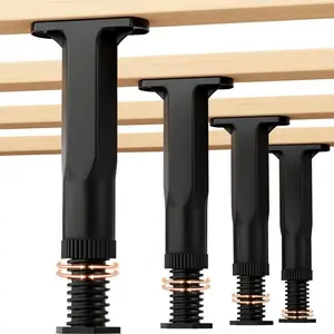 4 Pack Adjustable Bed Frame Support Legs, Height Adjustable 5.9-11 Inches, Sturdy Bed Risers, Queen & King Size, Easy Installation