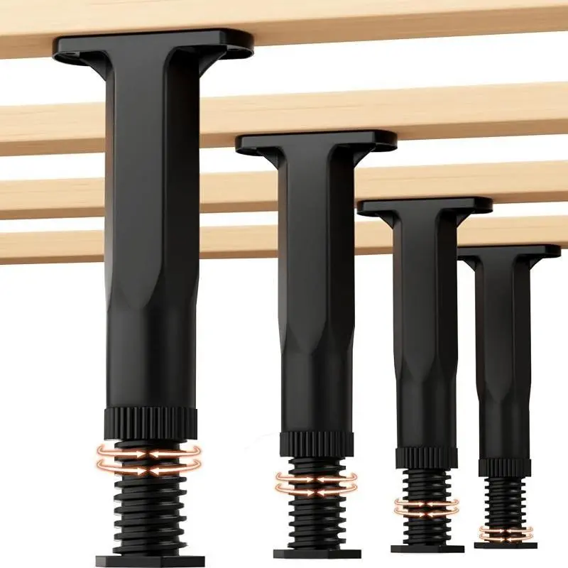 4 Pack Adjustable Bed Frame Support Legs, Height Adjustable 5.9-11 Inches, Sturdy Bed Risers, Queen & King Size, Easy Installation
