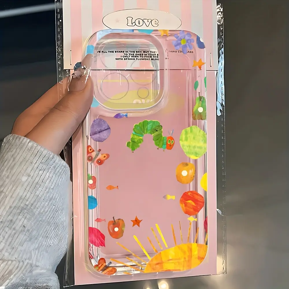 Very Hungry Caterpillar Phone Case Cover, Compatible with iPhone 17 16 15 14 13 12 11 Pro Max Plus & Samsung Galaxy S26 S25 S24 S23 Ultra, Clear Tpu Material, Flexible & Durable Design