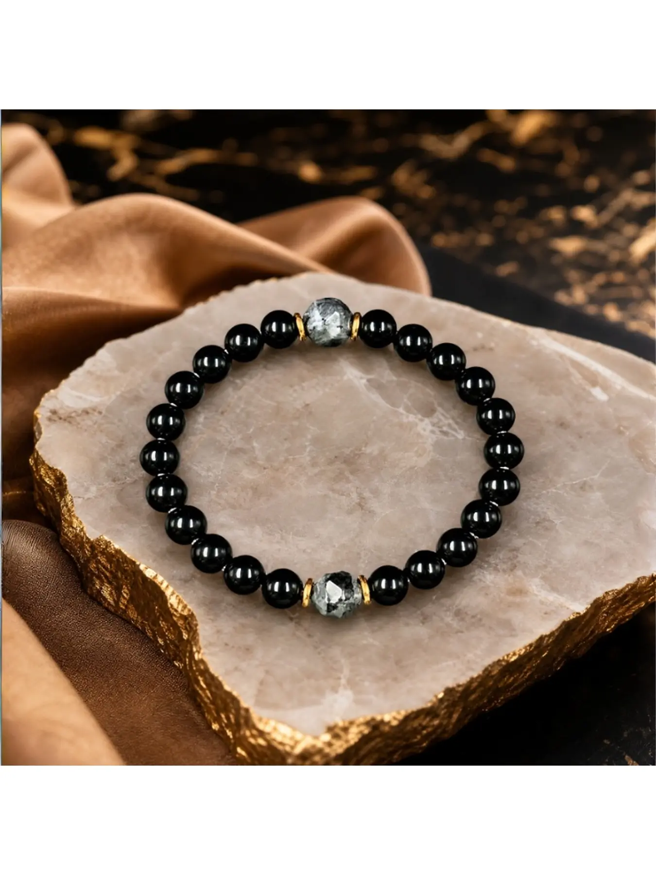 Obsidian bracelet, unisex, Christmas gift, Halloween gift, Valentine's Day gift, birthday gift, anniversary gift