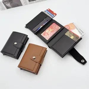 【Father's Day Gift】Multifunctional Large Capacity Wallet & Business Card Case for Men, Premium RFID Blocking Card Holder. Anti-theft magnetic shielding design, spacious storage for cards, bills and name cards, great for daily use, office and business occa