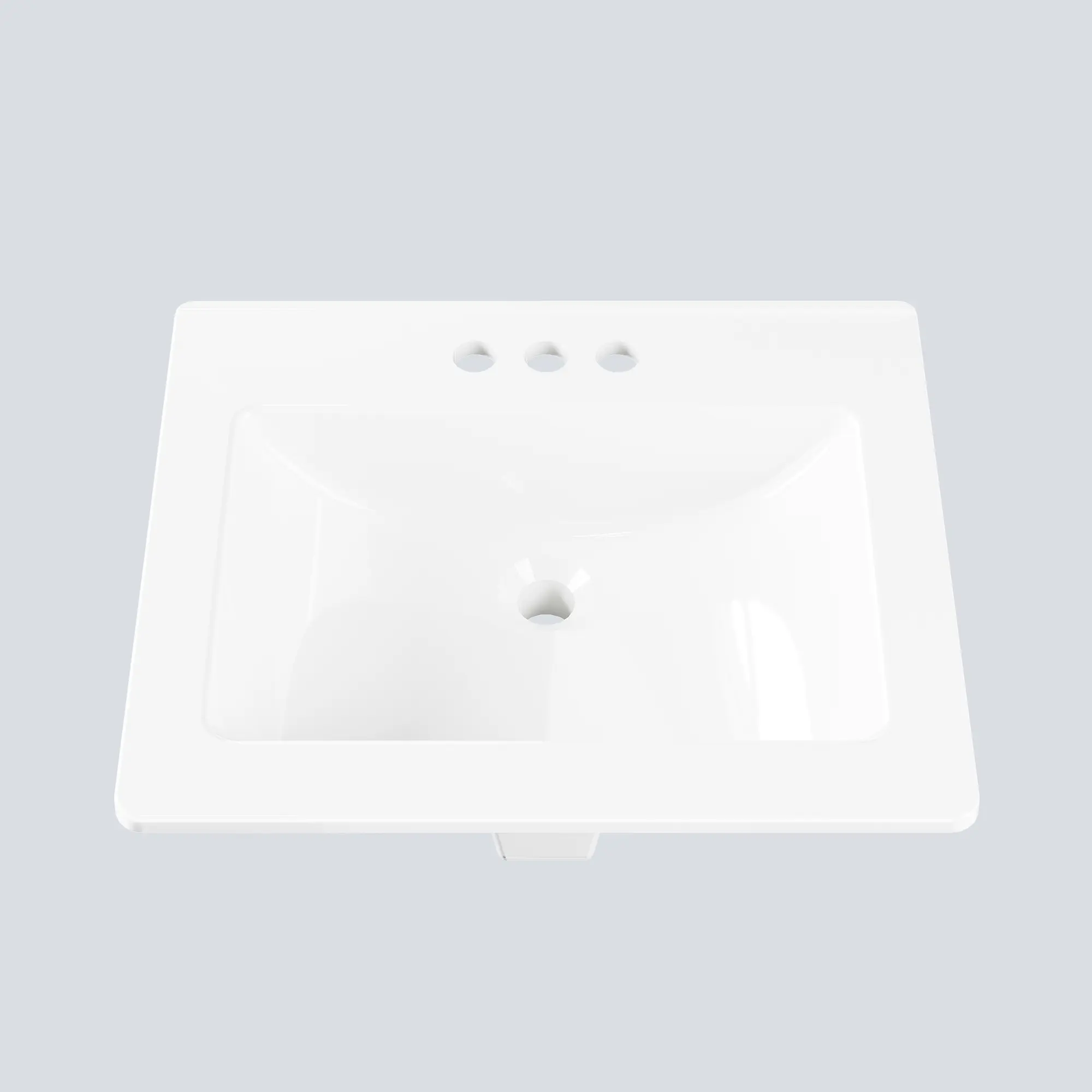 Drop in Bathroom Sink,Rectangle Ceramic Vanity Top Sink with Overflow, Contemporary Drop in Lavatory