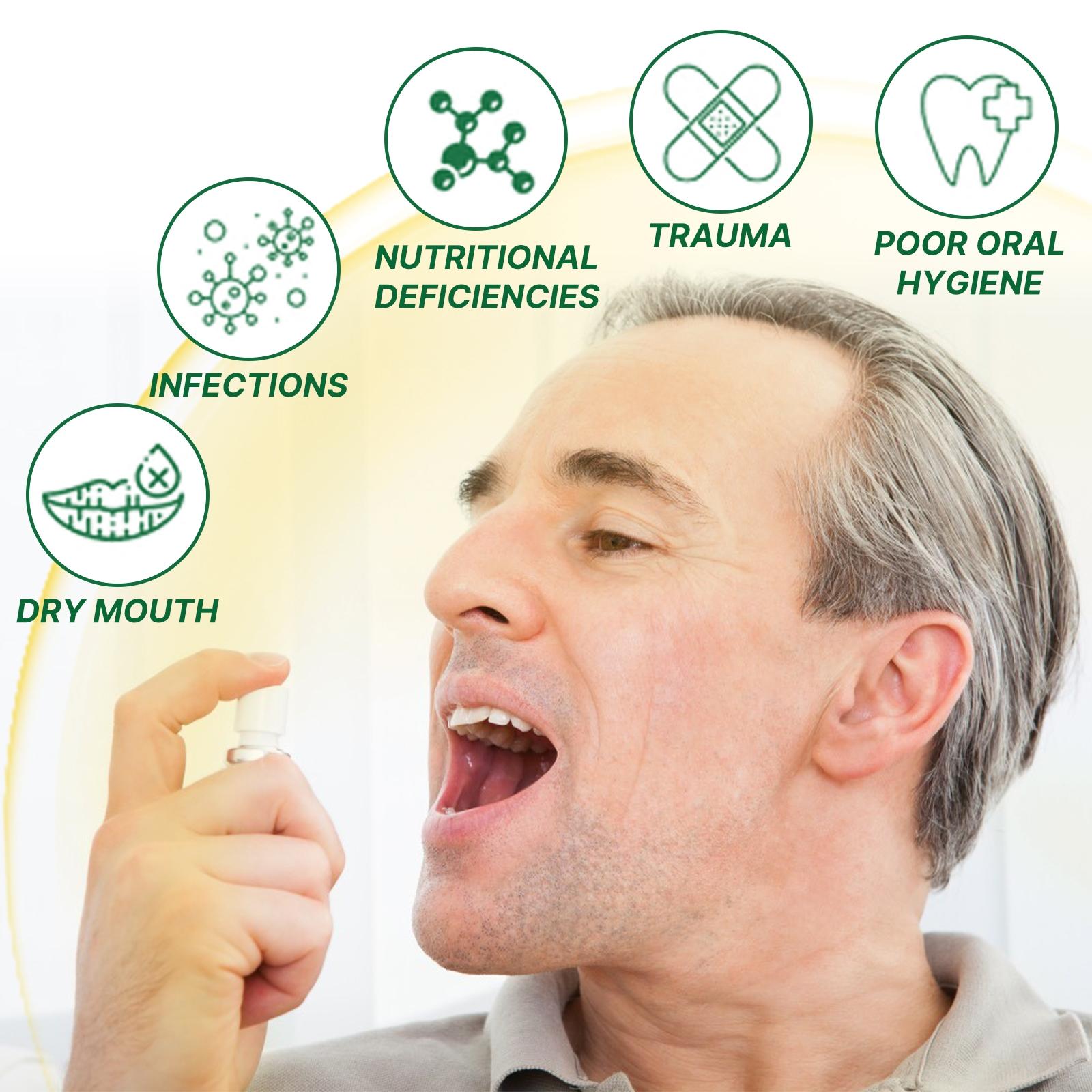 Oral Care Spray, Repair Tongue Coating,Relieve Dry Cracked Swollen Tongue,Tongue Care Spray, Oral HealthMaintenance