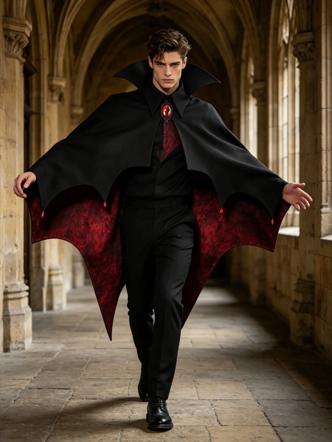 Medieval Vampire Cape Renaissance Retro Cloak Halloween Stage Performance Decorative Shawl